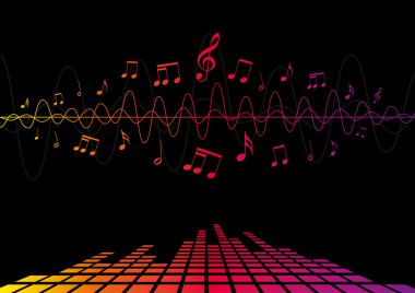 PrintAudio Waves and Music Notes clipart