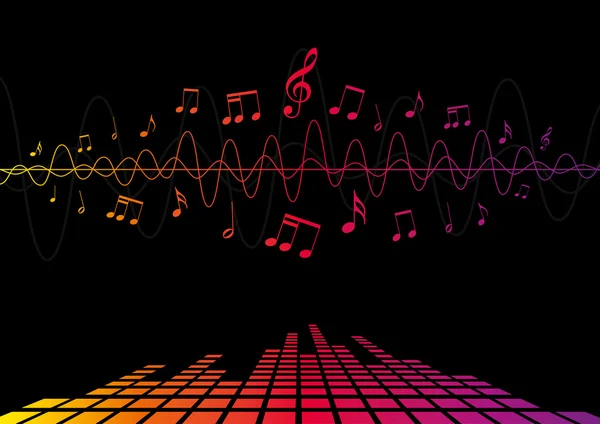 printaudio dalgalar ve müzik notlar