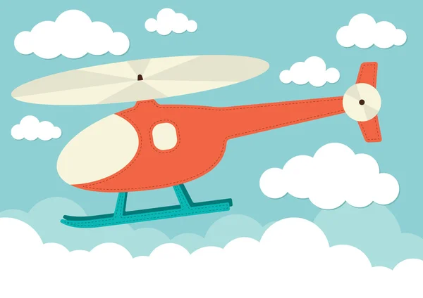 Helicóptero en las nubes — Archivo Imágenes Vectoriales