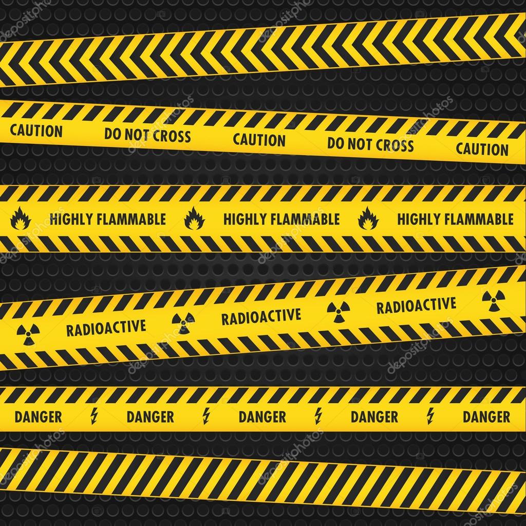 Yellow Hazard Warning Tapes — Stock Vector © rach27 44143117