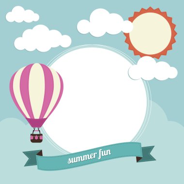 Sıcak hava balonu ve bulutları