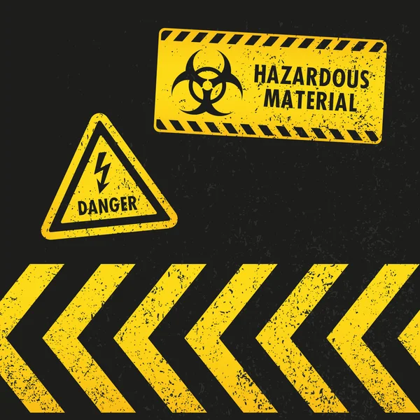 Grunge signes de danger — Image vectorielle