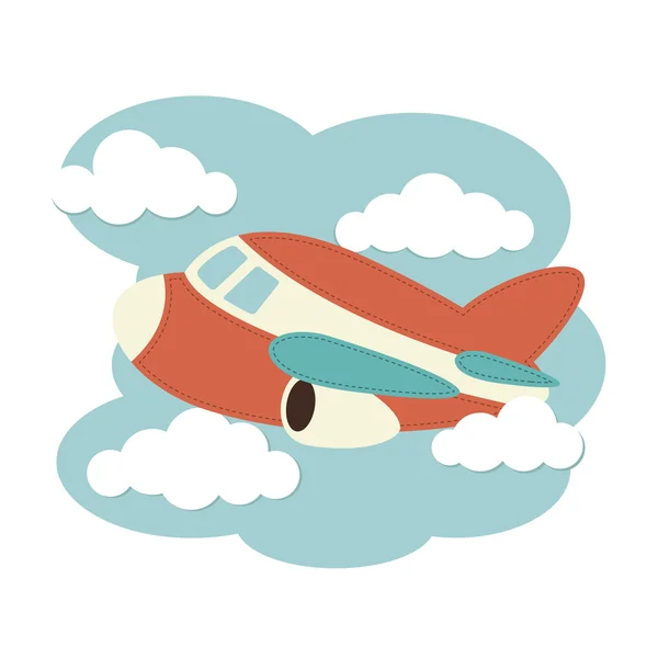 Samolot w chmurach — Wektor stockowy