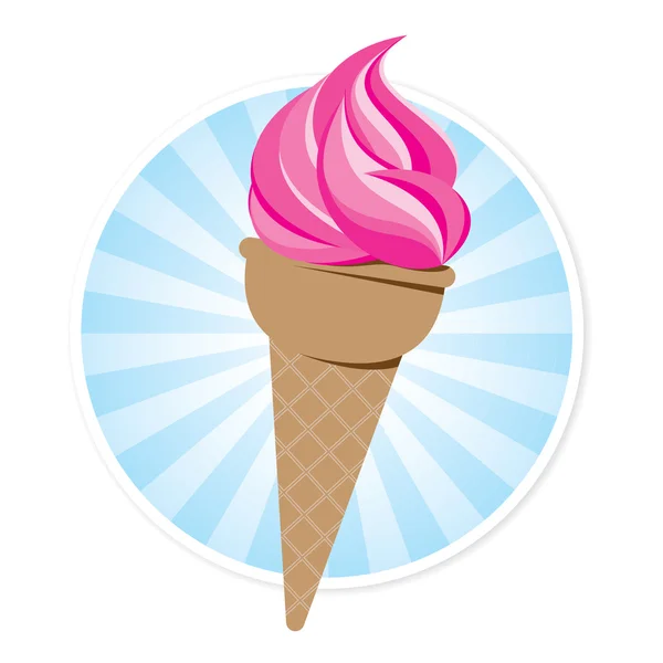 Ice Cream in a Cone — Stock Vector