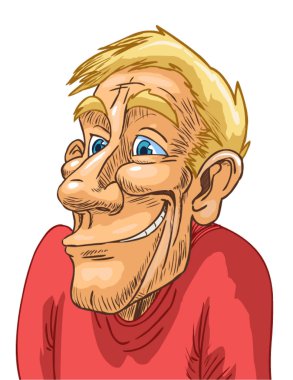 bir gülümseme ile komik adam çizimi