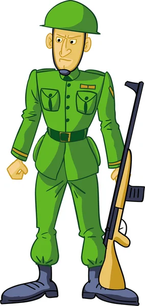 Voják držící pušku — Stockový vektor