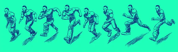Běžící muž v animaci ' sekvence rámce smyčky. — Stockový vektor