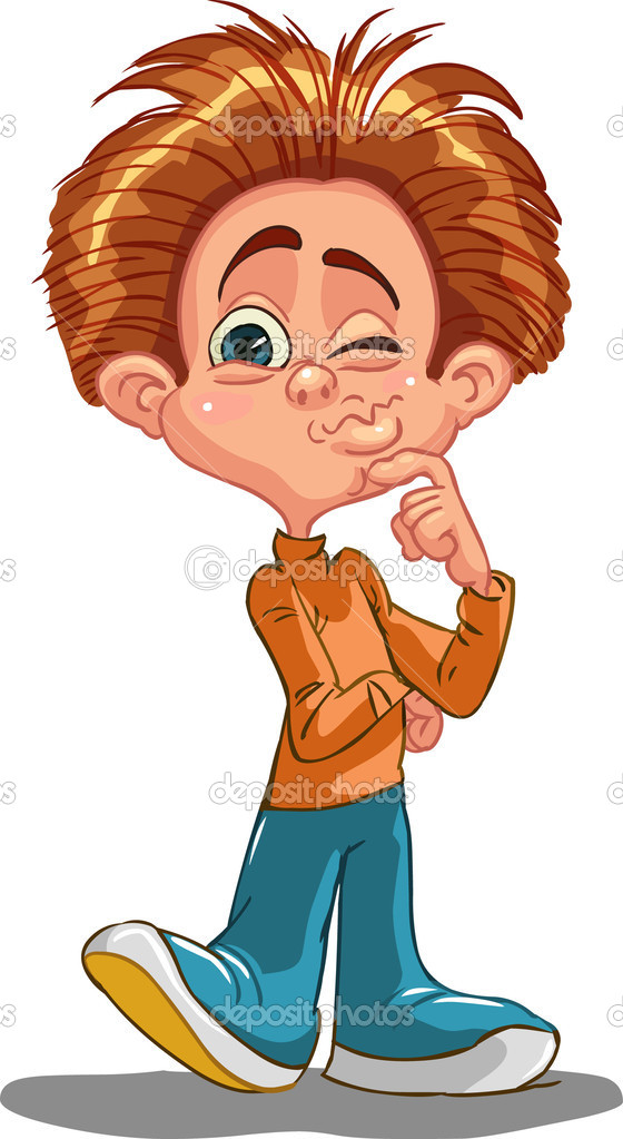 A young boy thinking Stock Vector Image by ©manas_ #35494903