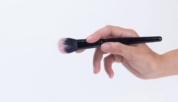 Make-up Pinsel isoliert auf schwarz weiß — Stockfoto