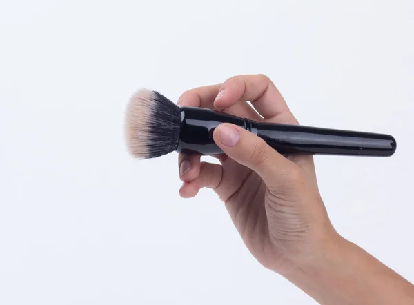 Make-up van brushr geïsoleerd op zwart — Stockfoto