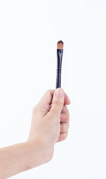 Make-up brushr isoliert auf schwarz — Stockfoto