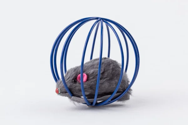 Rato de bola de brinquedo para gatinho isolado no fundo branco — Fotografia de Stock