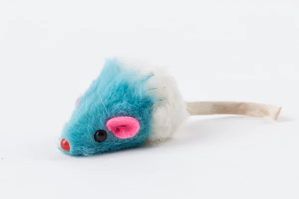 Rato de brinquedo para gatinho isolado no fundo branco — Fotografia de Stock