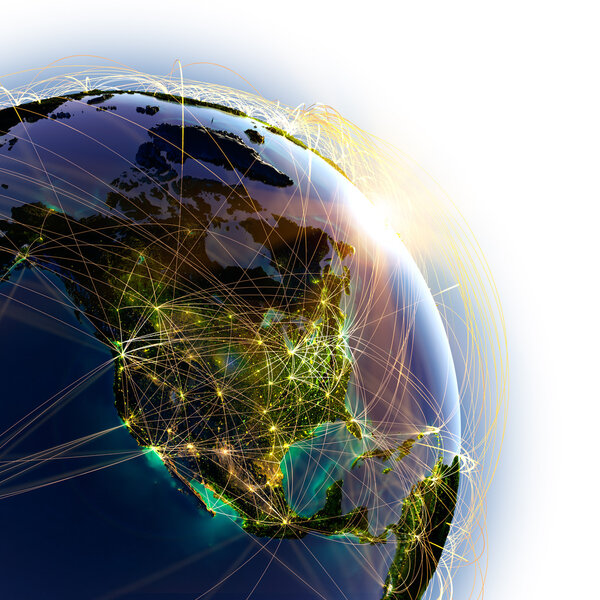 Основные воздушные маршруты Северной Америки
