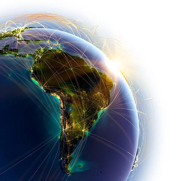 Principales rutas aéreas en América del Sur — Foto de Stock