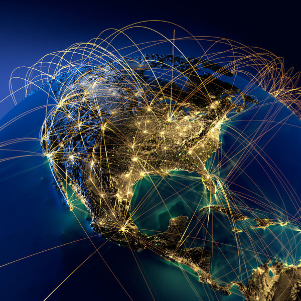 Основные воздушные маршруты Северной Америки
