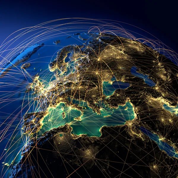 Principales rutas aéreas de Europa — Foto de Stock