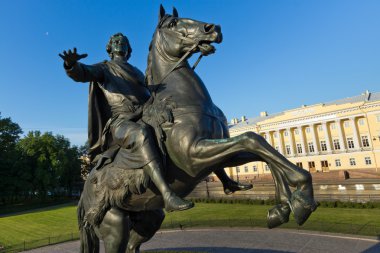 Monument The Bronze Horseman in St. Petersburg clipart