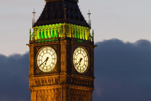 De Big ben. detail. 's avonds — Stockfoto