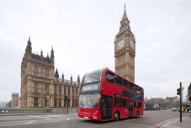Londra, İngiltere'de kırmızı Çift katlı ile büyük ben