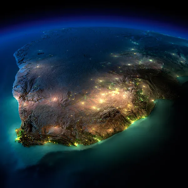 Night Earth. South Africa — Stock Photo, Image