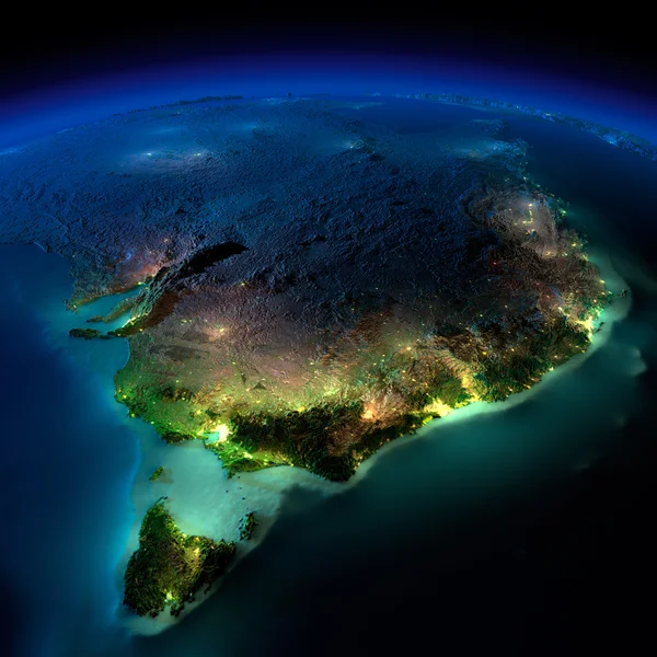 gece earth. Avustralya bir parçası. Tazmanya