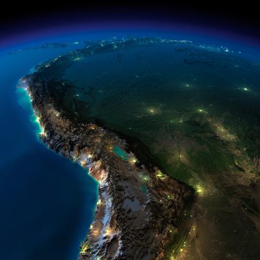 gece earth. Güney Amerika - Bolivya, peru bir parça