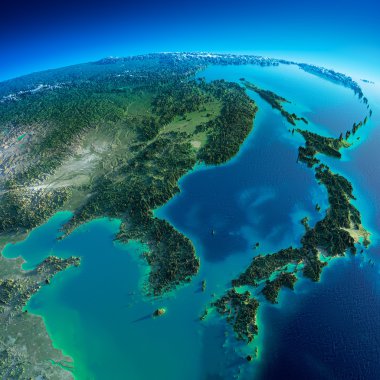 Detaylı toprak. Kore ve Japonya