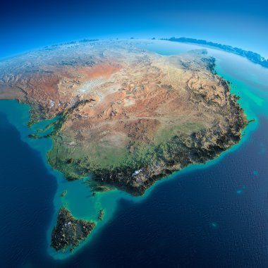 Detaylı toprak. Avustralya ve Tazmanya