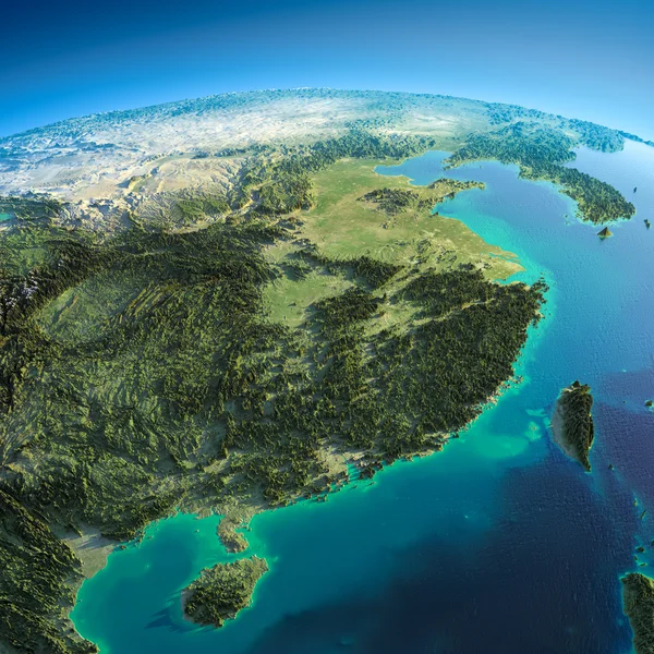 Detailed Earth. Eastern China and Taiwan — Stock Photo, Image