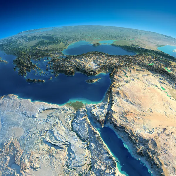 Részletes föld. Afrika és a Közel-Keleten Stock Kép