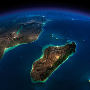gece earth. Afrika ve Madagaskar