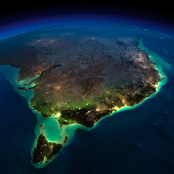 Night Earth. Part of Australia. Tasmania — Stock Photo, Image