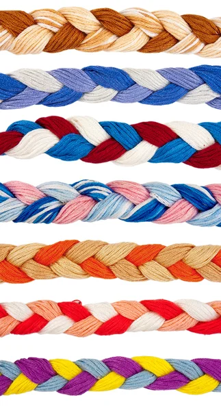 颜色中编织的一种形式的线程 — 图库照片