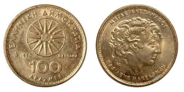 Παλιό Ελληνικό νόμισμα ένα εκατό δραχμές — Φωτογραφία Αρχείου