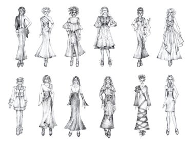 elle çizilmiş moda kızlar dizi