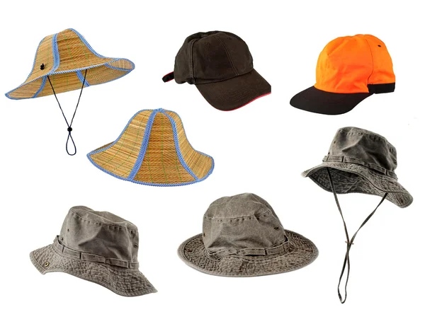 Set of caps and hats — Stock Photo, Image