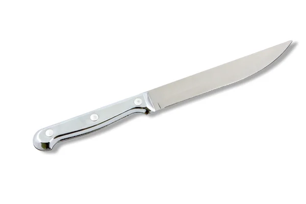 Cuchillo de metal sobre blanco — Foto de Stock