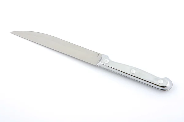 Cuchillo de metal sobre blanco — Foto de Stock