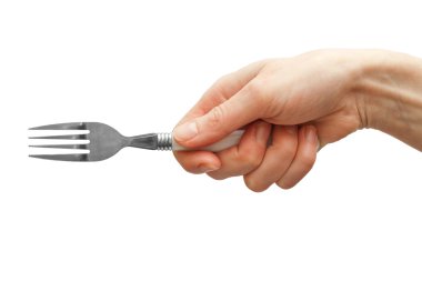 kadın elini tutarak çatal
