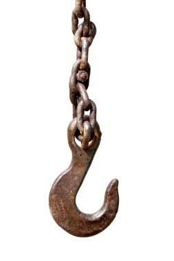 Rusty hook on chain