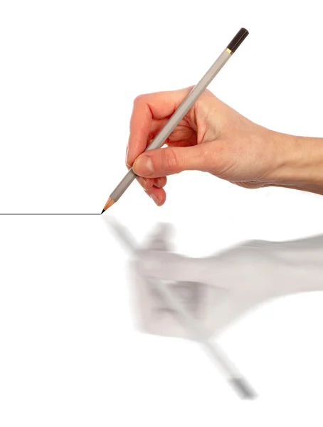 Hand Rita linje med penna — Stockfoto