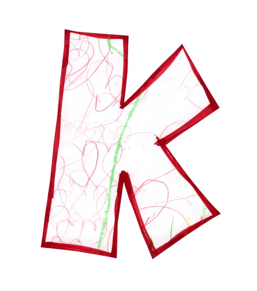 Carta K dibujada a mano — Foto de Stock