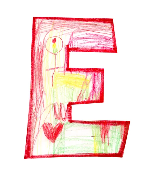 Carta E dibujada a mano — Foto de Stock