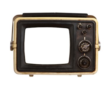 boş ekran eski taşınabilir tv alıcısıyla