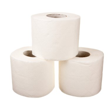 Üç rulo tuvalet kağıdı.