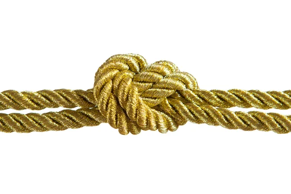 Gouden touw knoop — Stockfoto