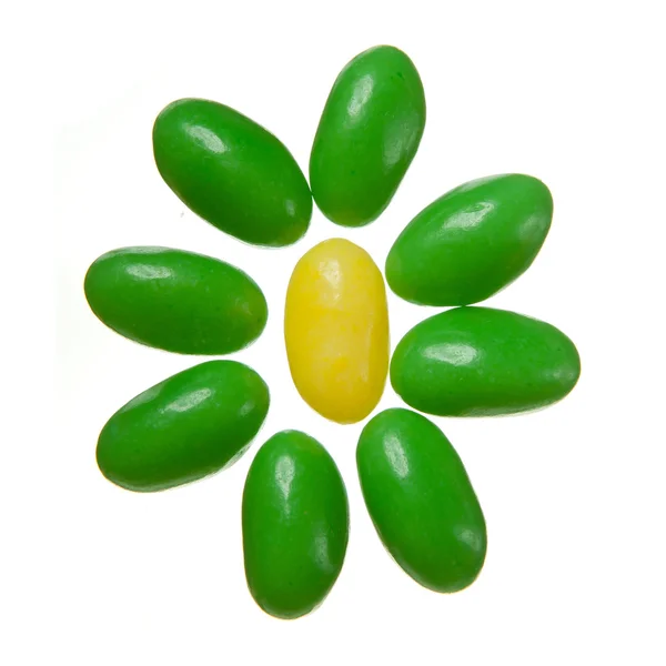 Color jelly beans flower — Stock Photo, Image