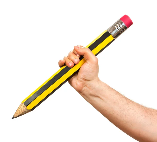 Ruka drží dlouho tužka — Stock fotografie