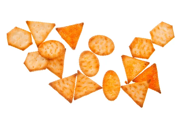 Crackers isolated on white — Stock Photo, Image